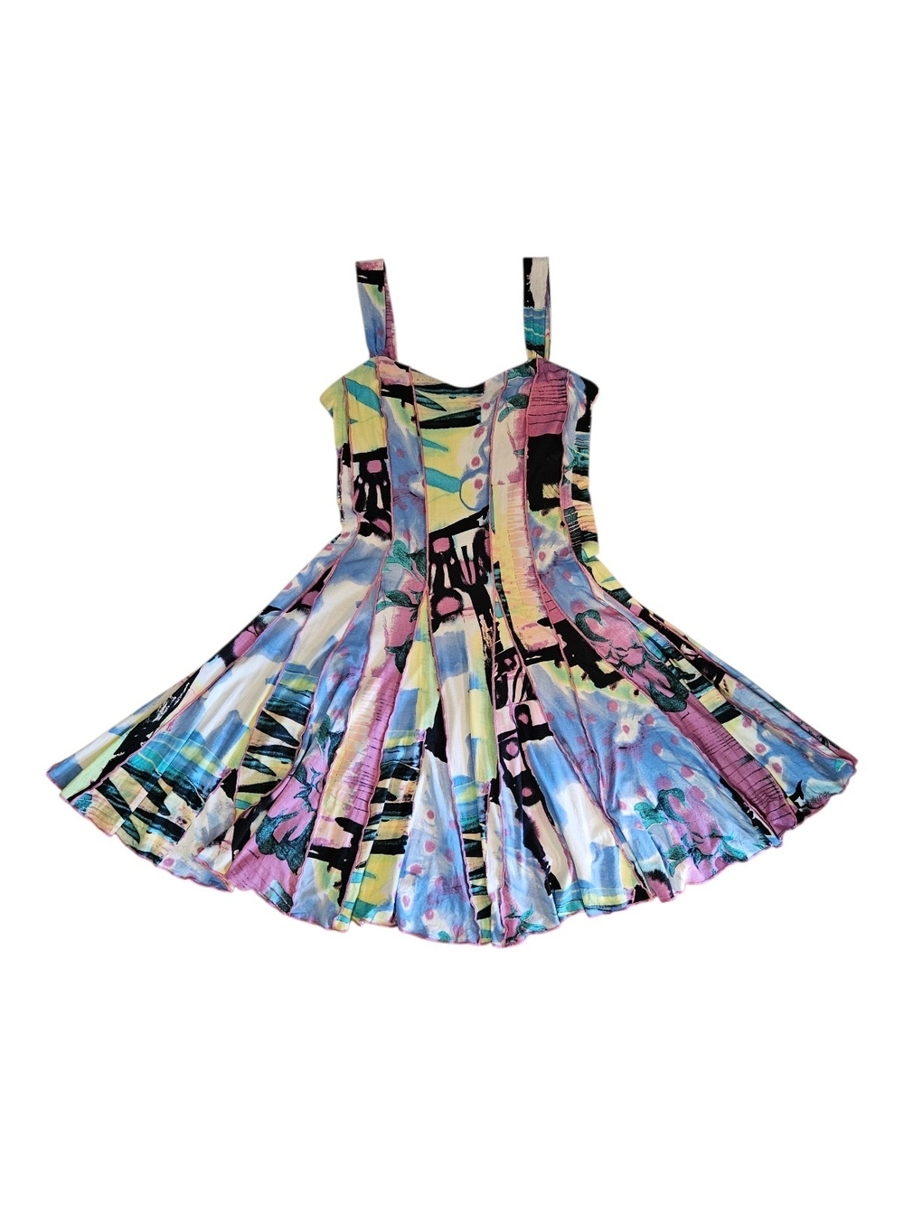VTG Joseph Ribkoff Abstract Art to Wear Knee Length Midi Dress Plus 18 90s Retro